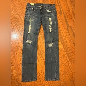 DaVinci Women's Distressed Black Skinny Jeans size 31